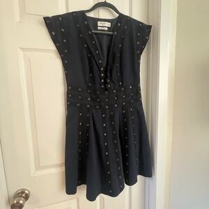 Blue Dress with Silver Buttons